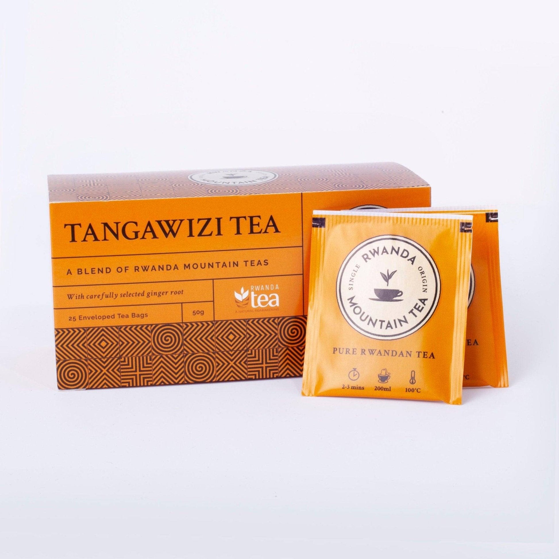 Tangawizi Herbal Ginger Tea | Rwanda Mountain Tea | 25 Teabags - One Stop Chilli Shop