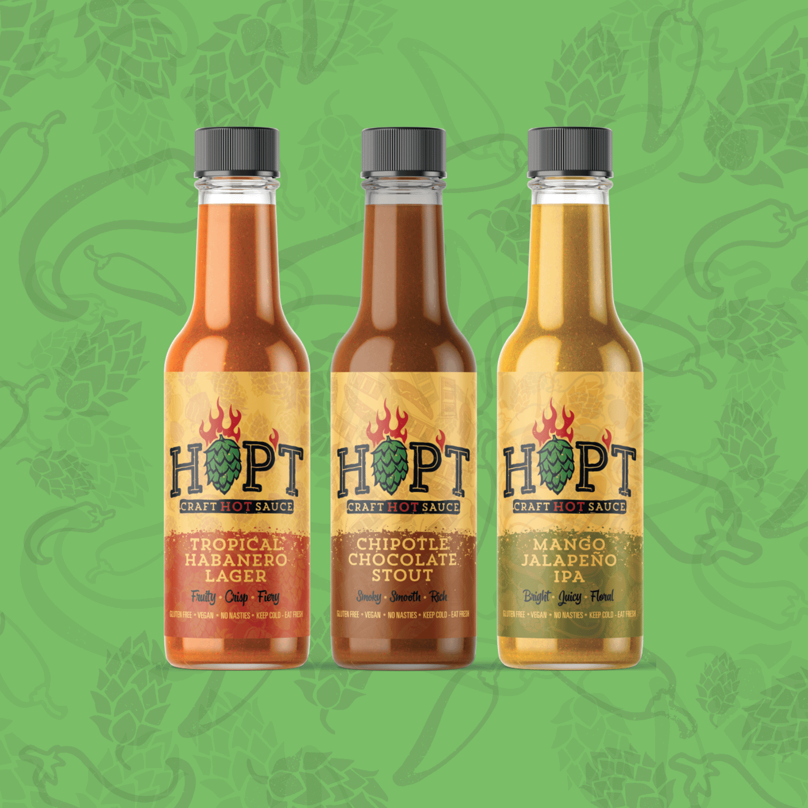 Triple HOP'T Pack | 3x 150ml | Hop't Craft Hot Sauces - One Stop Chilli Shop